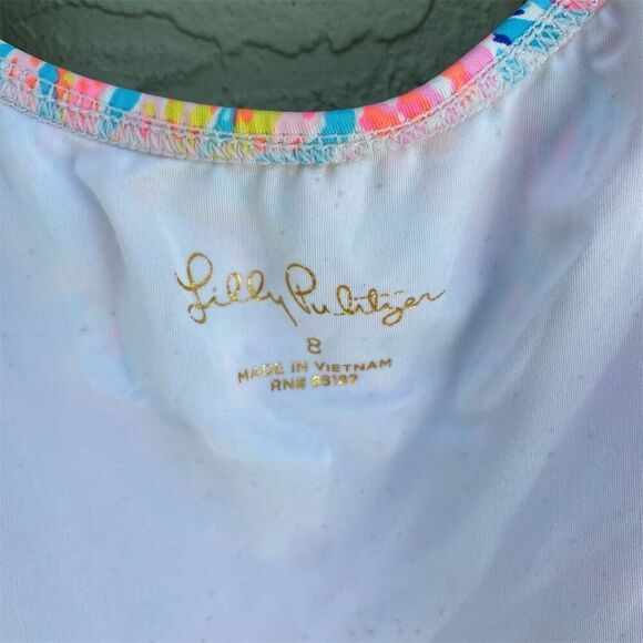 Lilly Pulitzer Girls Bathing Suit Tank Top XXS 4/5 Coral Reef Print - Picture 6 of 6